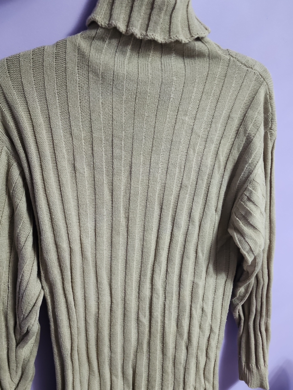 Light Beige Sweater Dress Turtleneck